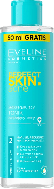 Тонік для обличчя Eveline Perfect skin acne себорегулюючий для звуження пір 200 мл