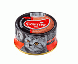 Паштет м'ясний Carnie з яловичиною для дорослих котів, 90г