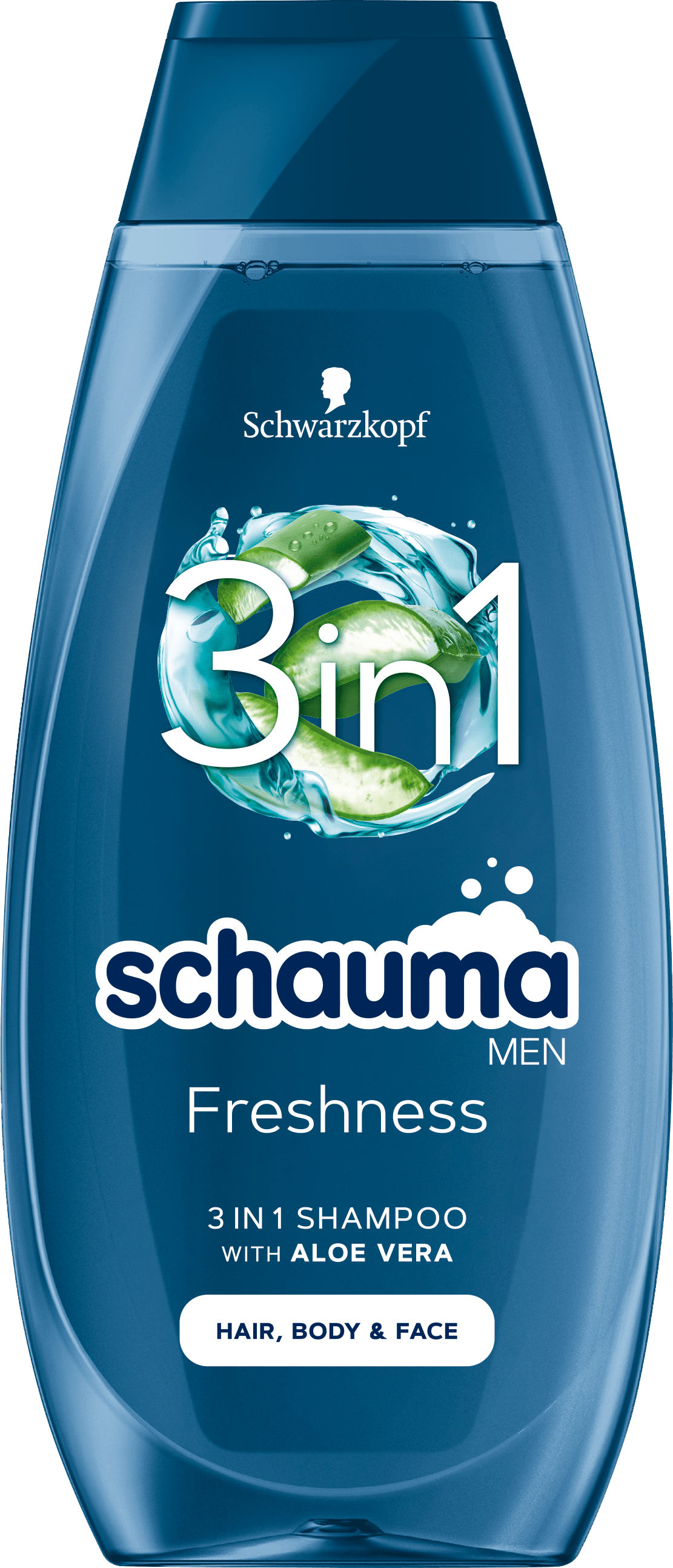 Шампунь SCHAUMA Men для чоловіків 3-в-1 Свіжість з алое віра для волосся, тіла та обличчя 400 мл