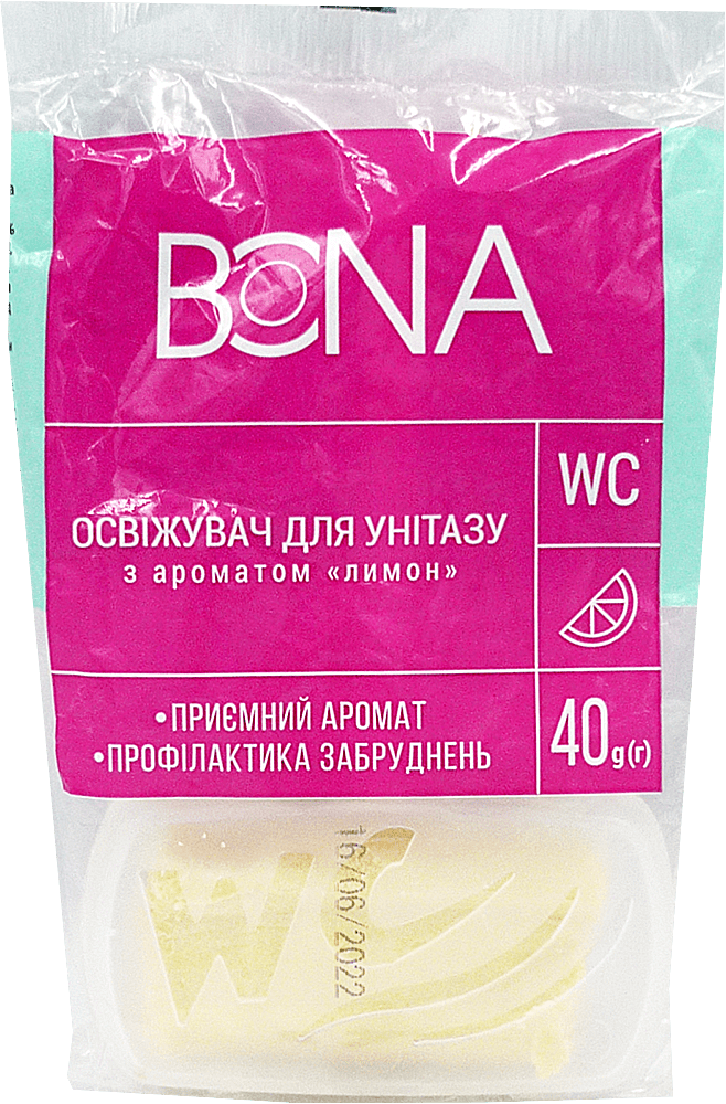 Засіб для унітазу освіжаючий Bona Лимонний корзинка, 40 г