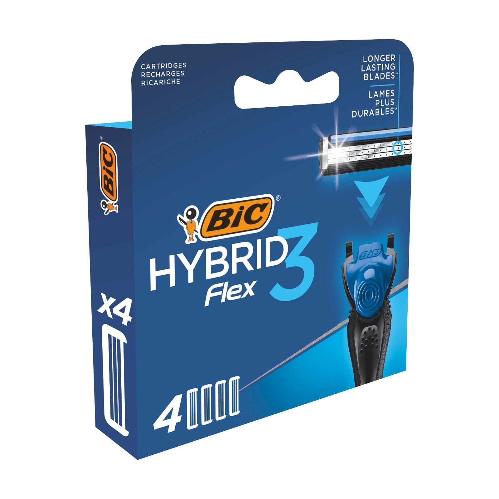 Змінні картриджі для гоління (леза) чоловічі BIC Flex 3 Hybrid 4 шт. (3086123480926)