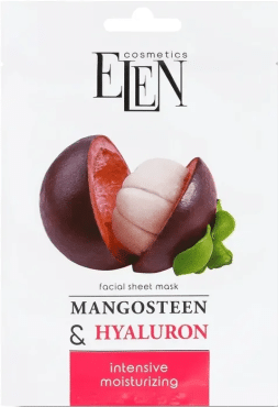 Тканевая маска для лица ELEN mangosteen & hyaluronic acid cosmetics интенсивная 25 мл