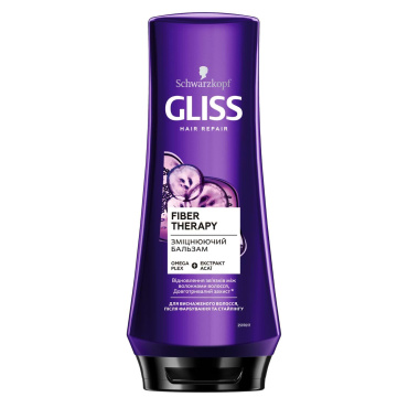 Укрепляющий бальзам GLISS Fiber Therapy для истощенных волос после окрашивания и стайлинга, 200 мл