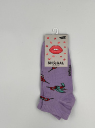 Shagal носки женщин. короткие из рис. "Птица" р 23-25, фиолетовый