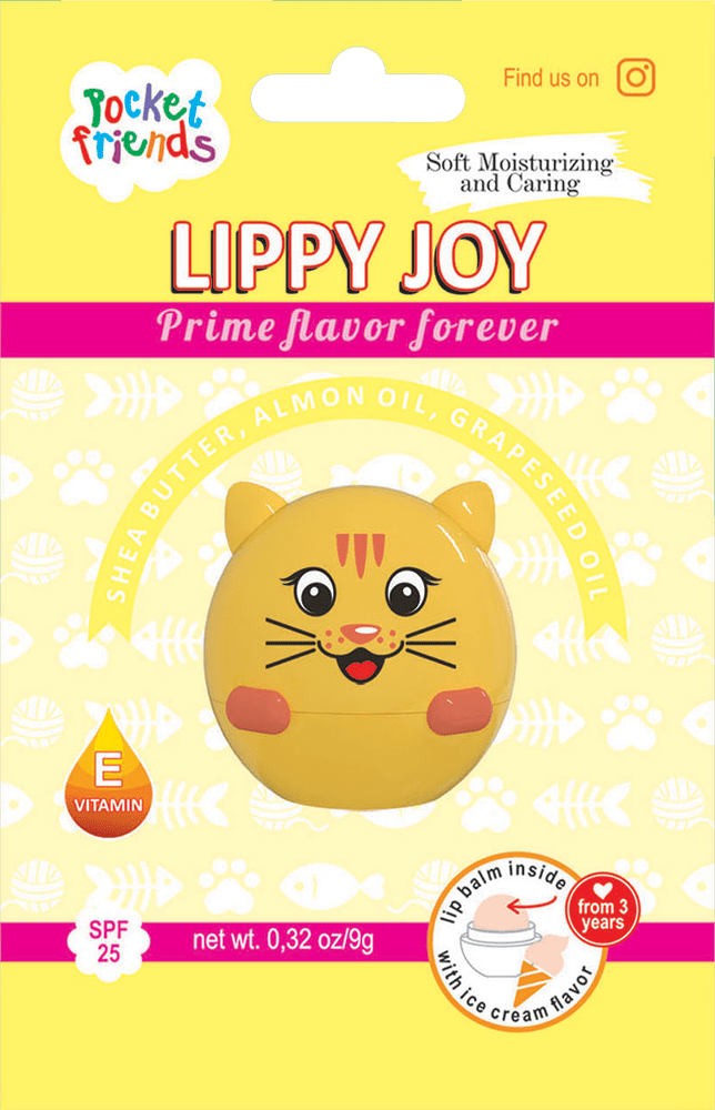Lippy JOY бальзам для губ POCKET FRIENDS Котик морозиво