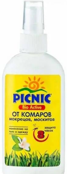 Picnic Bio Active спрей-лосьон от комаров и клещей, 100мл