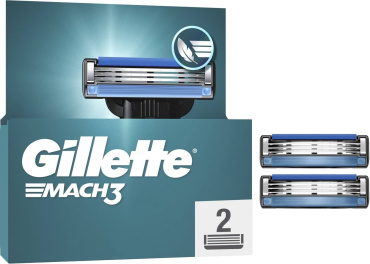 Сменные картриджи для бритья (лезвия) мужские Gillette Mach 3 ,2 шт