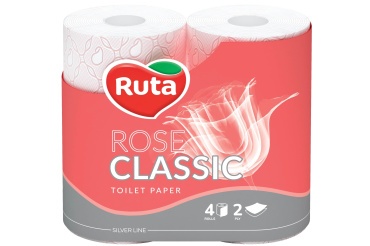 Туалетная бумага Рута Classic Rose, 4 рулона