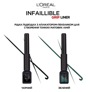 Рідка матова підводка для повік L'Oreal Paris Infaillible Grip Matte, відтінок чорний, 3 мл фото 3