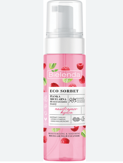 Пінка для вмивання Bielenda міцелярна Малина Eco Sorbet, 150мл