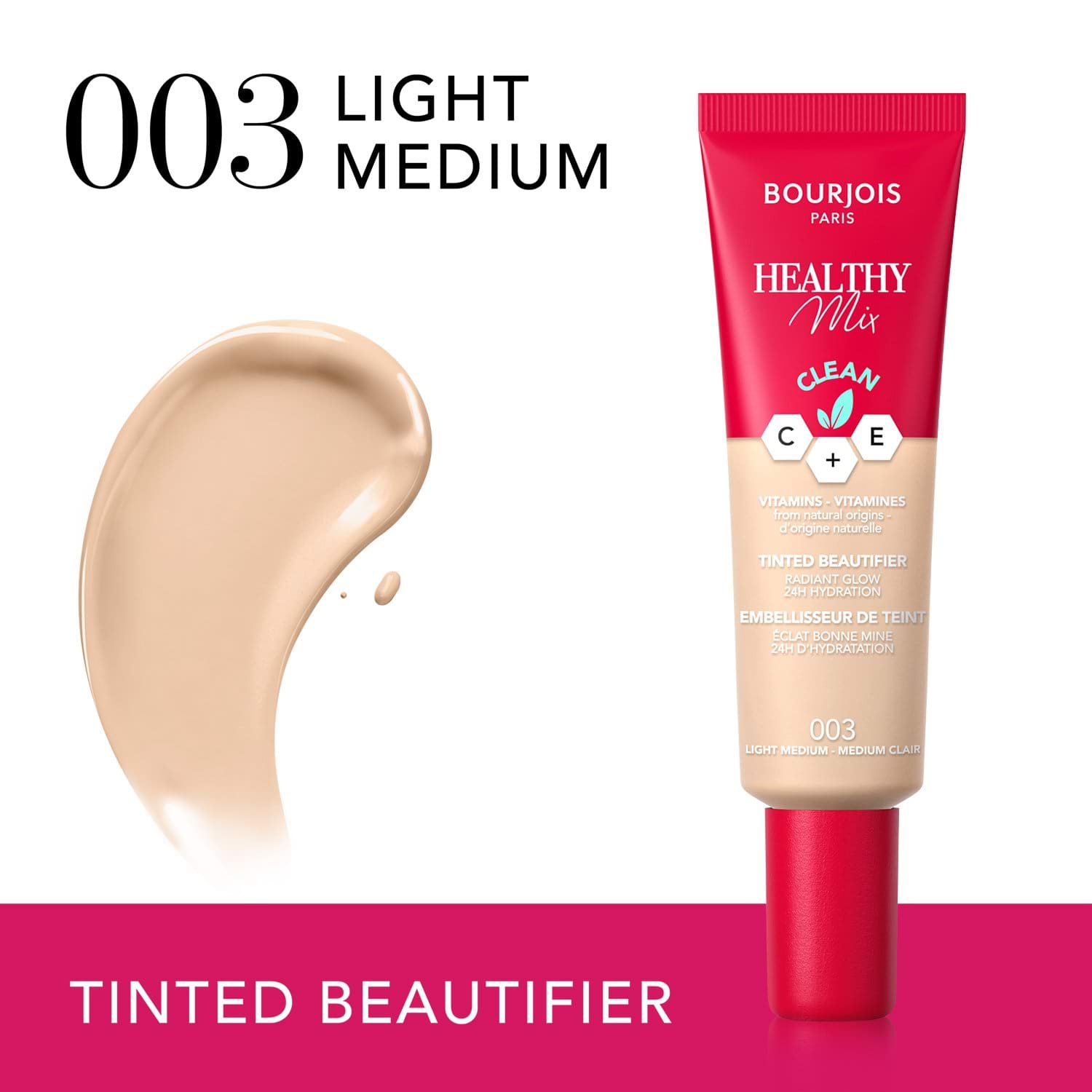 Зволожуючий тональний флюїд Bourjois HEALTHY MIX CLEAN, 003, 30 мл