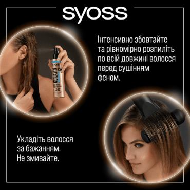 Спрей термозащита Syoss Keratin&Volume 200 мл фото 3