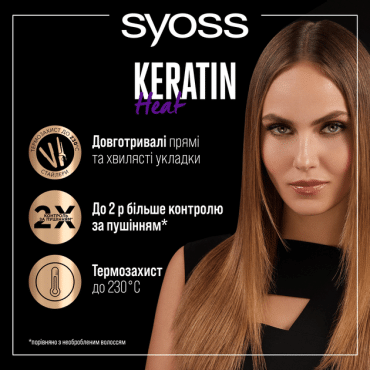 Спрей термозахист Syoss Keratin до 230⁰С, 200 мл фото 2