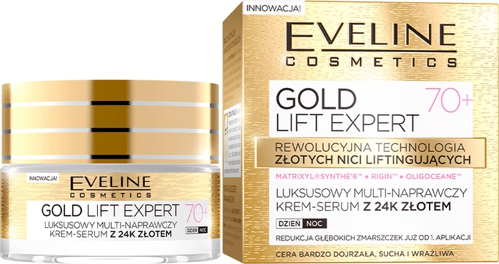 Крем-сироватка Eveline GOLD LIFT EXPERT ультравідновлюючий 70 + 50 мл