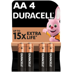 Щелочные батарейки DURACELL Basic AA, в упаковке 4 шт.