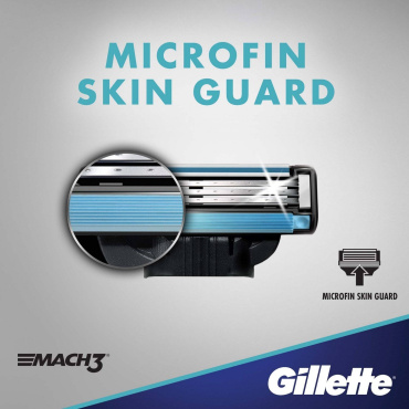 Станок для бритья мужской (Бритва) Gillette Mach3 c 2 сменными картриджами. фото 3