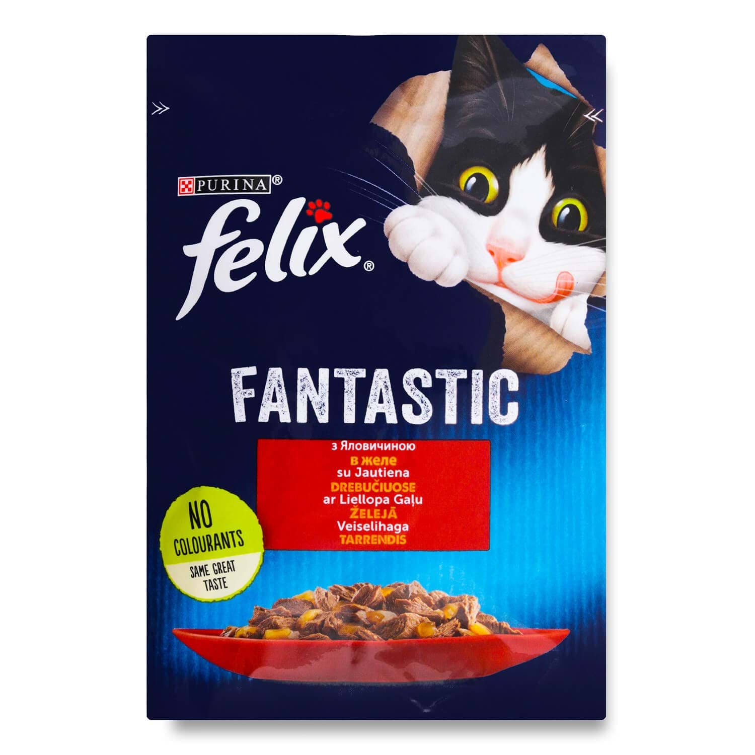 Кусочки Felix Fantastic Яловица пауч, 85 г