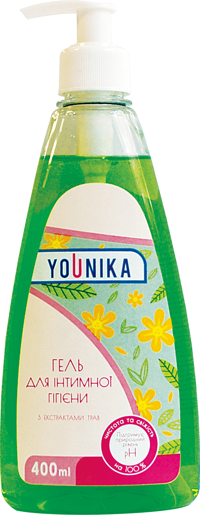 YOUNIKA гель для інтимної гігієни з екстрактами трав, 400 мл
