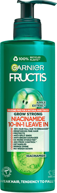 Комплексний засіб для ослабленого волосся Garnier Fructis Ріст на повну силу 10в1 без змивання 400 мл