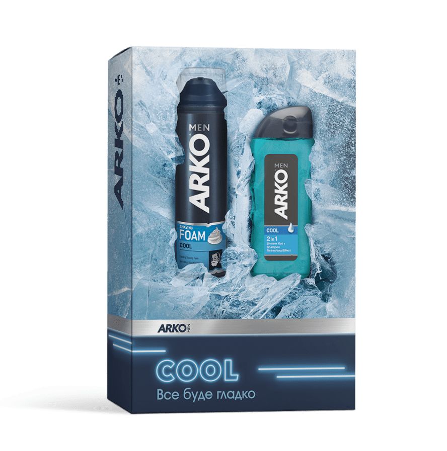 набор Arko Men Cool (пена для бритья, 200 мл + гель для душа, 260 мл)