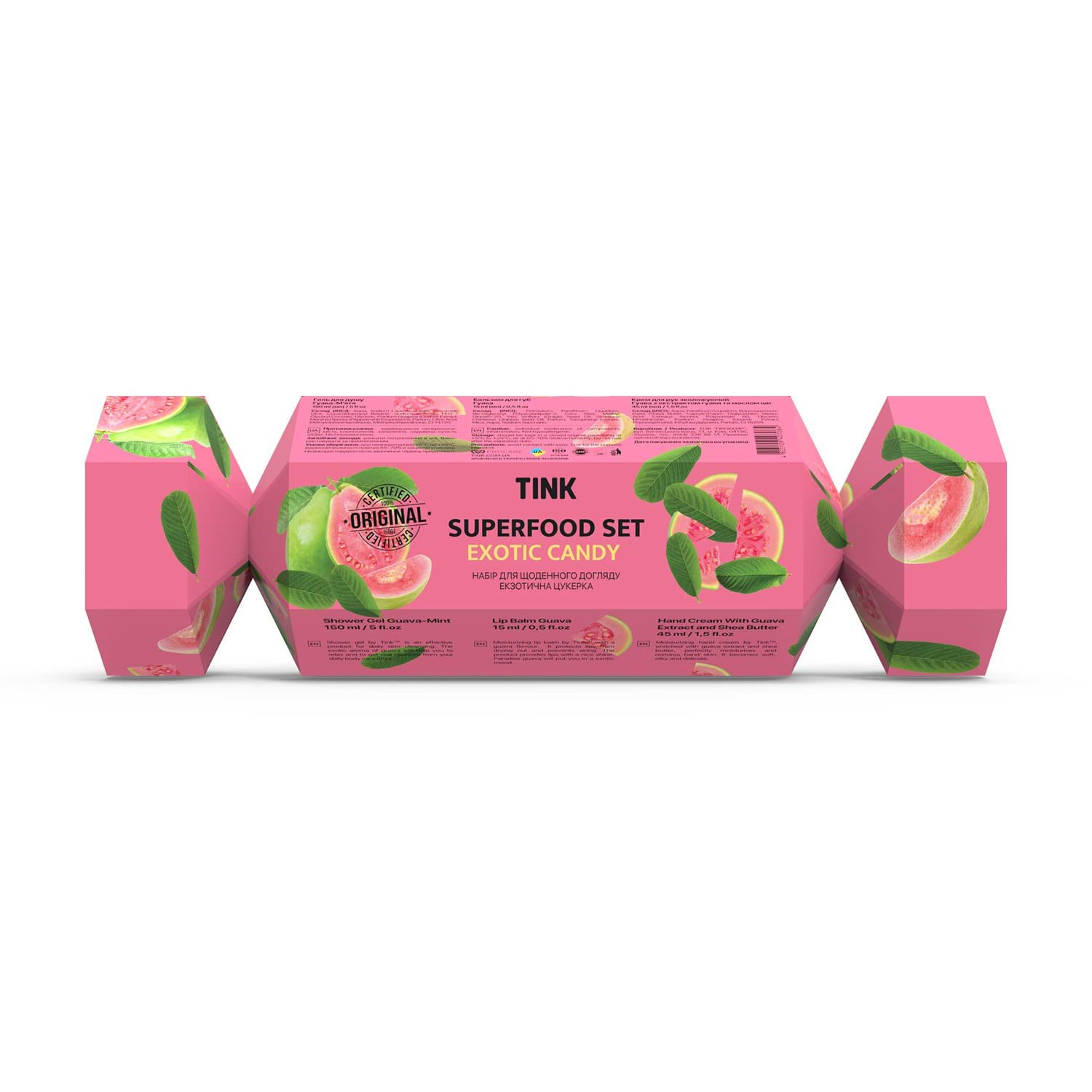 Набор Superfood Set Exotic Candy Tink (гель для душа, 150 мл + бальзам для губ, 15 мл + крем для рук, 45 мл) фото 4