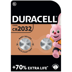 Спеціалізована літієва батарейка типу «таблетка» Duracell 2032 3 В, упаковка 2 шт, (DL2032/CR2032)