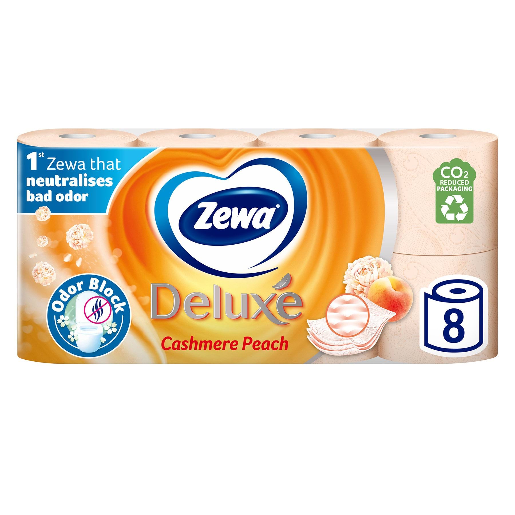 Zewa Deluxe туалетний папір персик 3 шари 8 рулонів