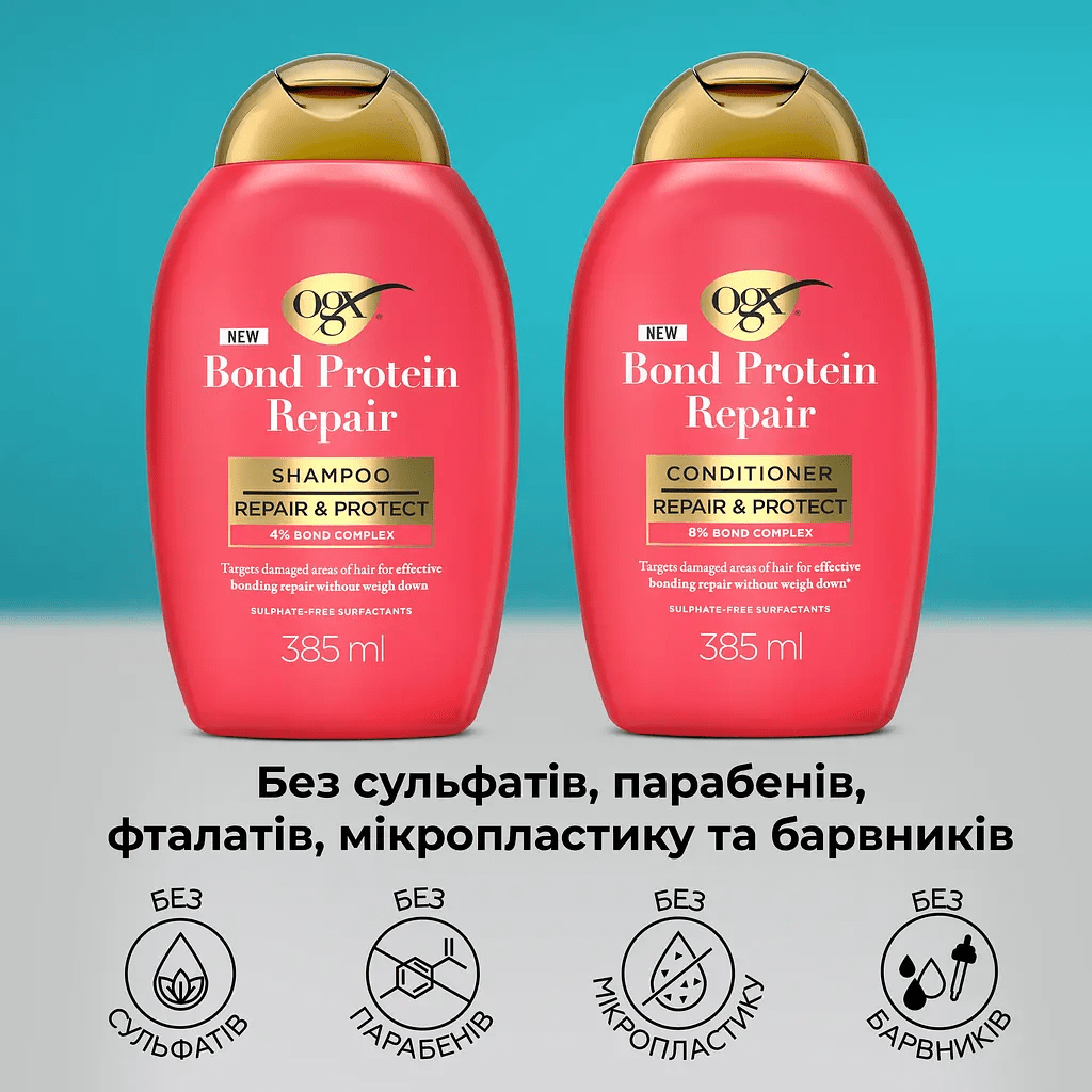 Шампунь OGX Bond с протеинами восстанавливающий 385 мл фото 7