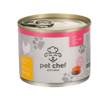 Паштет м'ясний Pet Chef з куркою для дорослих собак, 200г