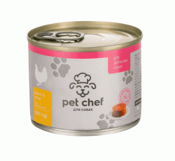 Паштет м'ясний Pet Chef з куркою для дорослих собак, 200г