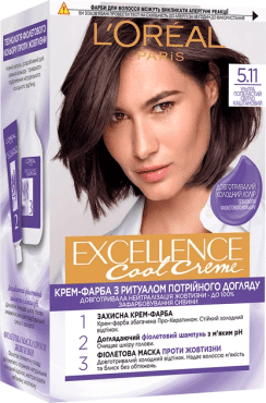 Краска для волос L'Oréal Paris Excellence Crème оттенок 5.11 ультра пепельный свет каштановый