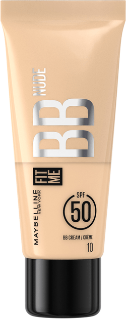 Зволожувальний крем-догляд Maybelline ВВ-крем Fit me SPF50, відтінок 10, 30 мл