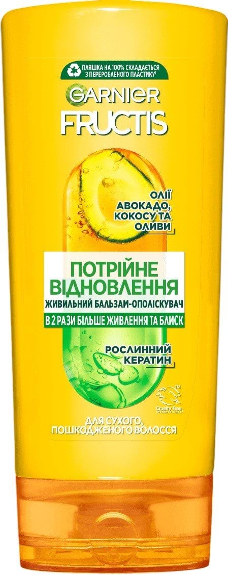 Бальзам-ополіскувач GARNIER Fructis потрійне відновлення для пошкодженого і ослабленого волосся 200 мл