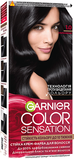 Фарба для волосся Garnier Color Sensation відтінок 1.0 Ультрачорний