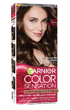 Краска для волос Garnier Color Sensation оттенок 4.0 Каштановый перламутр