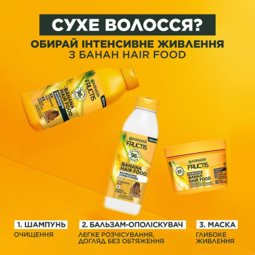 Маска для волос GARNIER Fructis Super Food Банан Экстрапитание для очень сухих волос, 390 мл фото 10