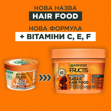 Маска для волосся GARNIER Fructis Super Food Папая Відновлення для пошкодженого волосся, 390 мл фото 6