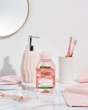 Міцелярна вода Garnier Skin Naturals з трояндовою водою для очищення шкіри обличчя, 100 мл фото 7