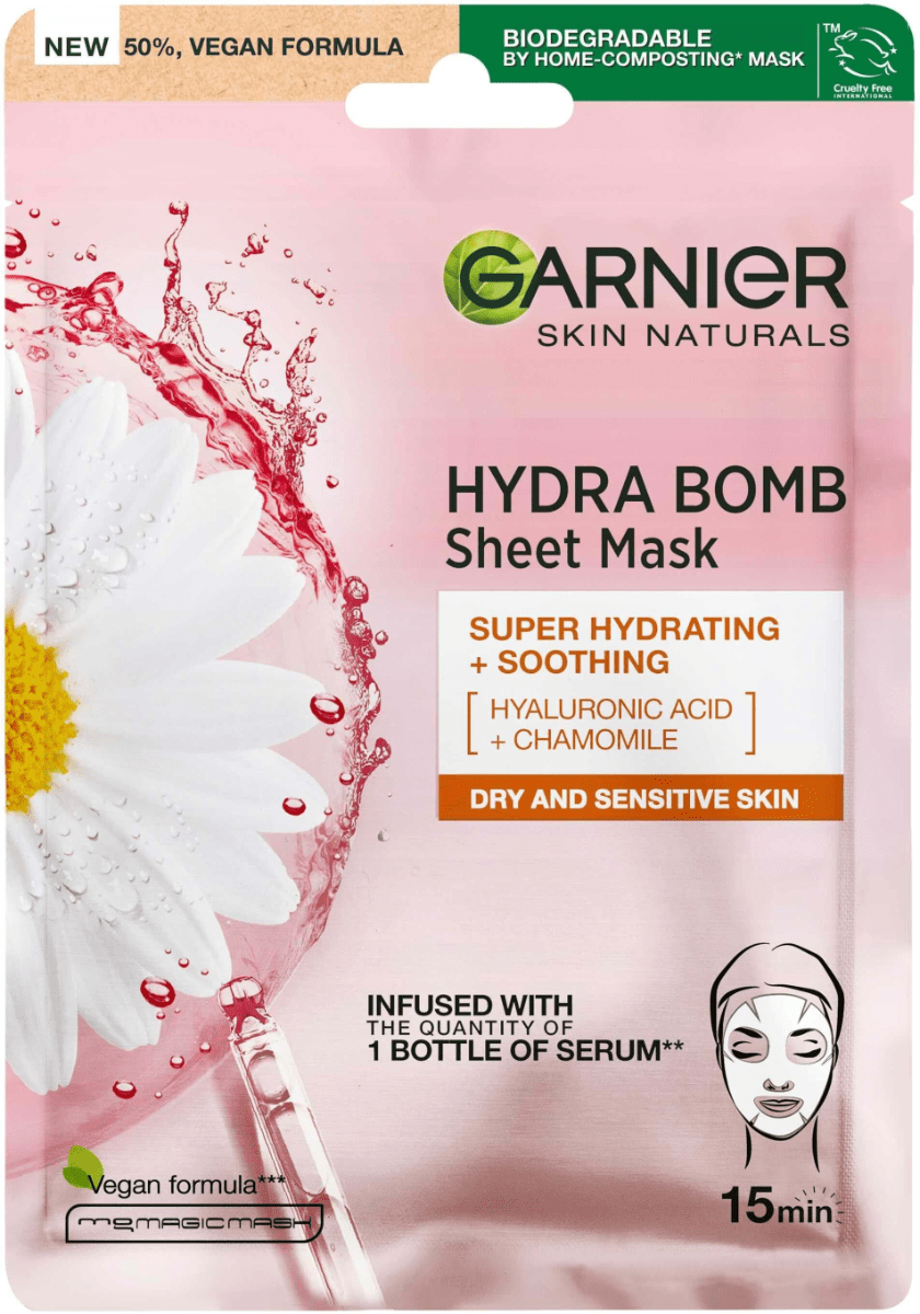 Тканинна маска для обличчя Garnier Skin Naturals Зволоження та Комфорт 32 г