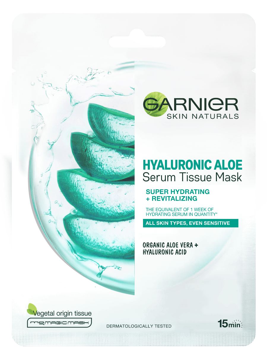 Тканинна гіалуронова алое-маска Garnier Skin Naturals, 28г