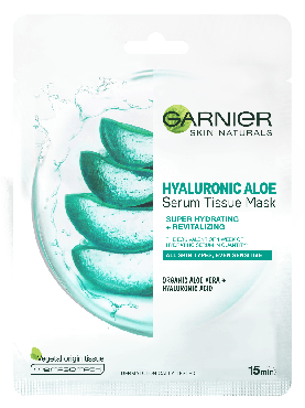 Гіалуронова тканинна алое-маска Garnier Skin Naturals, 28г фото 1