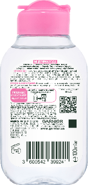 Міцелярна вода для обличчя Garnier Skin Naturals з рожевою водою 100 мл фото 1