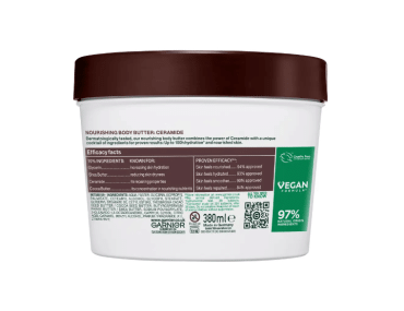 Крем-баттер Garnier питательный с керамидами и какао для сухой кожи тела, рук и ног, 380 мл фото 2