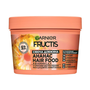 Маска Fructis Superfood Ананас для довгого тьмяного волосся, 390 мл