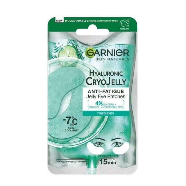 Патчи-желе под глаза Garnier тканевые разглаживающие Hyaluronic Cryo Jelly, 5 г