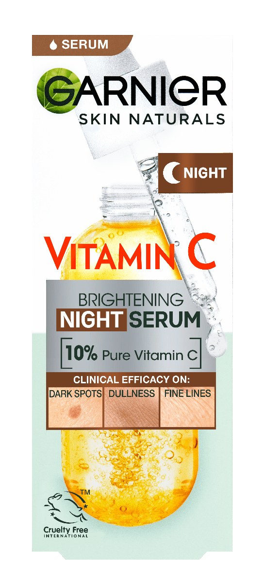Сироватка для обличчя Garnier Skin Naturals нічна з вітаміном С проти пігментних плям та зморшок 30 мл