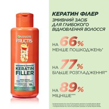 Fructis смывающее средство для глубокого восстановления волос Кератин Филлер, 200мл фото 3