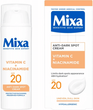 Крем для лица Mixa с витамином C и ниацинамидом для чувствительной кожи склонной к пигментации 50 мл фото 9