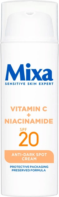 Крем для обличчя Mixa з вітаміном С та ніацинамідом для чутливої ​​шкіри схильної до пігментації 50 мл