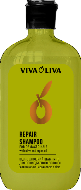 Шампунь для волосся Viva Oliva відновлюючий з оливковою та аргановою олією, 400 мл